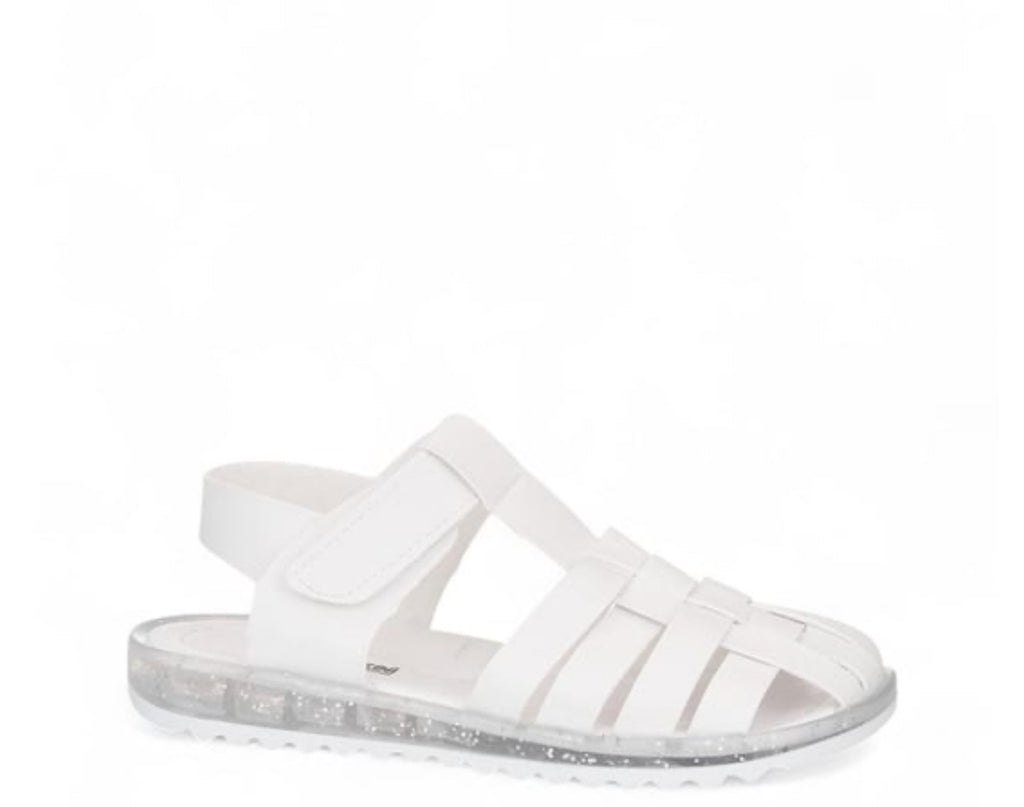 Beyaz Kız Çocuk Örgü Yazlık Sandalet