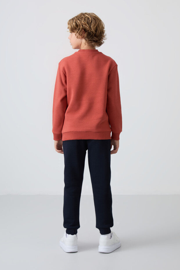 Kiremit Lacivert Pamuklu Eşofman Takım Erkek Çocuk