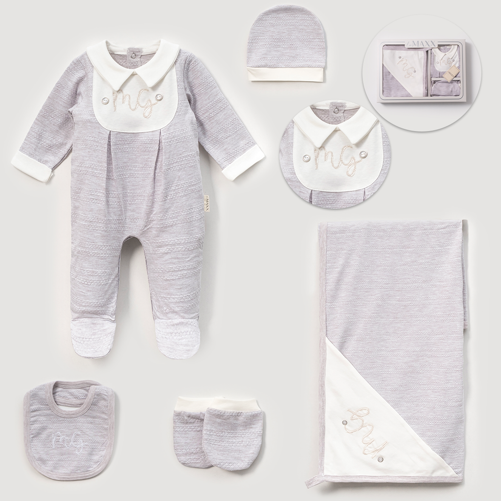 Erkek Bebek 0–3 Ay Kutulu Set | Battaniyeli Model | Kişiselleştirilebilir 583113LV