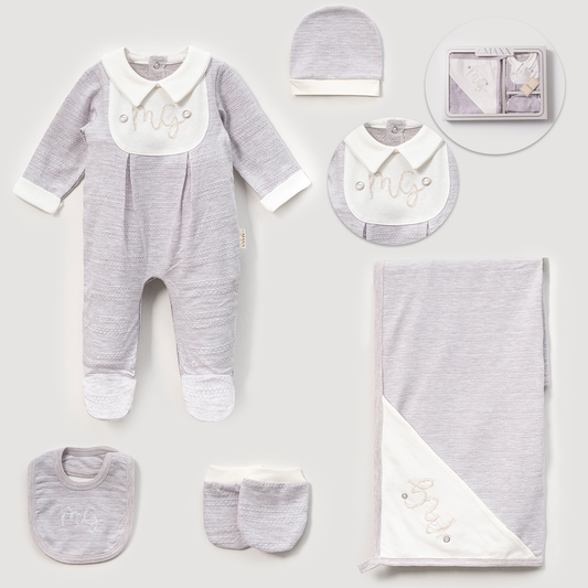 Erkek Bebek 0–3 Ay Kutulu Set | Battaniyeli Model | Kişiselleştirilebilir 583113LV