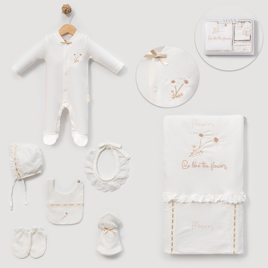 Kız Bebek 0-3 Ay Kişiselleştirilebilir “Be Like the Flowers” Set