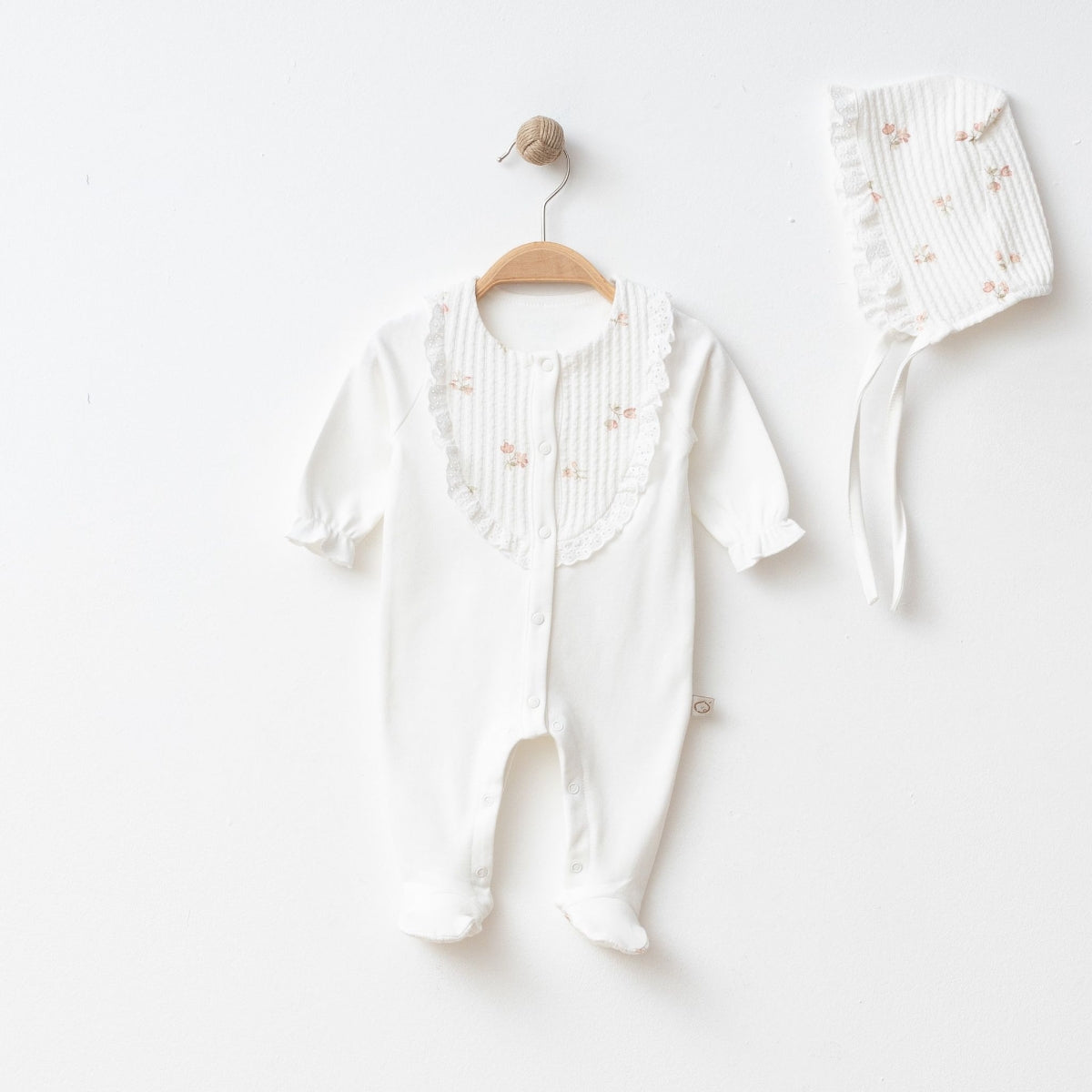 Kız Bebek Çiçekli Jakarlı Tulum – 0-3 / 3-6 Ay 00100B