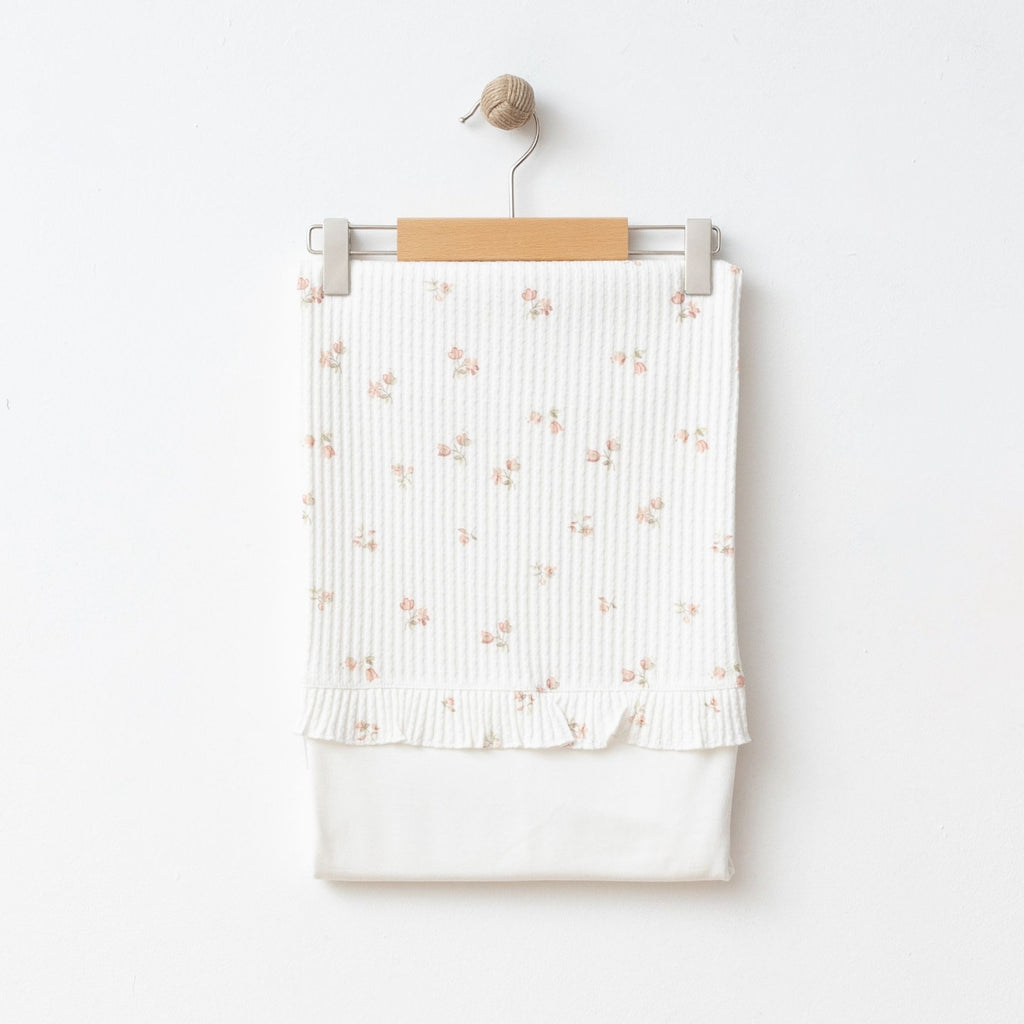 Kız Bebek Çiçekli Jakarlı Battaniye – 85×90 cm 00120B