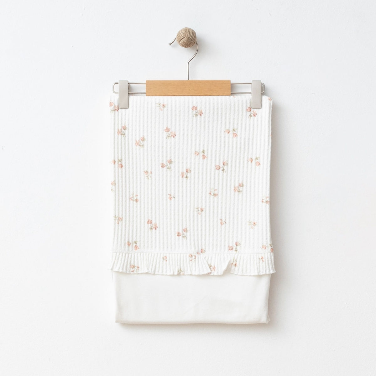 Kız Bebek Çiçekli Jakarlı Battaniye – 85×90 cm 00120B