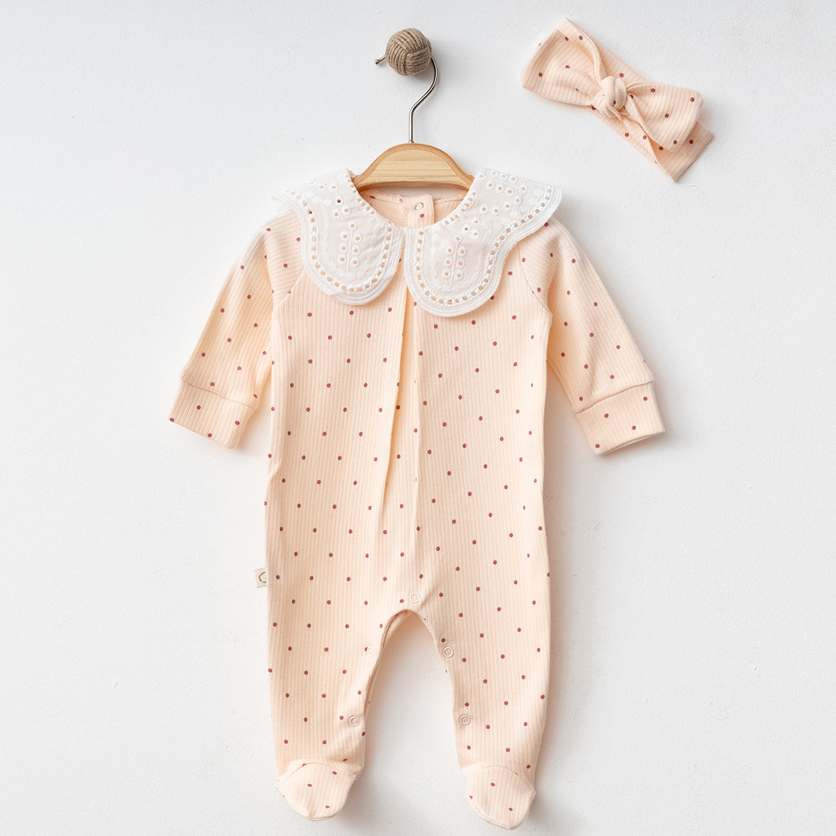 Kız Bebek Yaka Dantelli Tulum – 0-3 / 3-6 Ay 3700OB