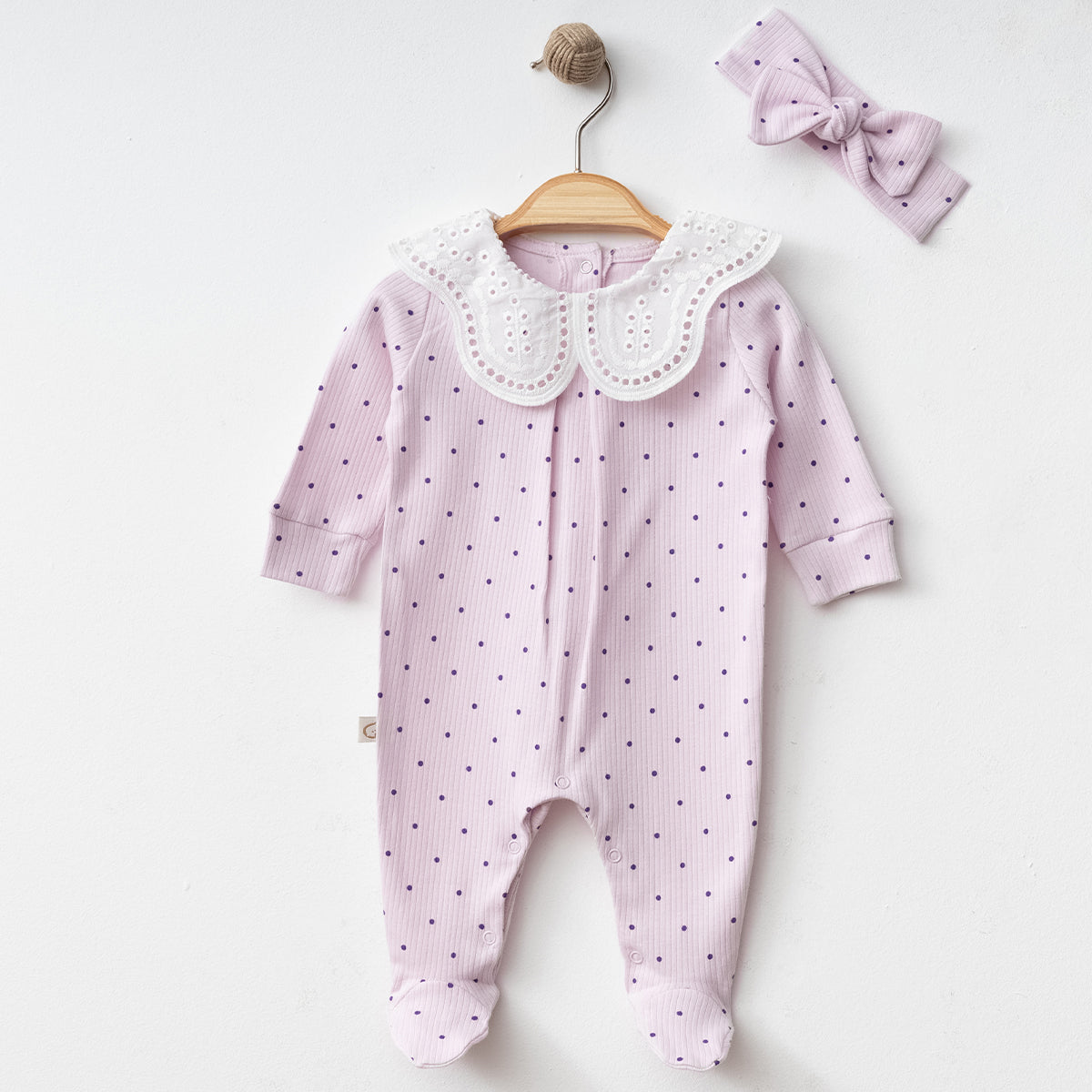 Kız Bebek Yaka Dantelli Tulum – 0-3 / 3-6 Ay 3700OB