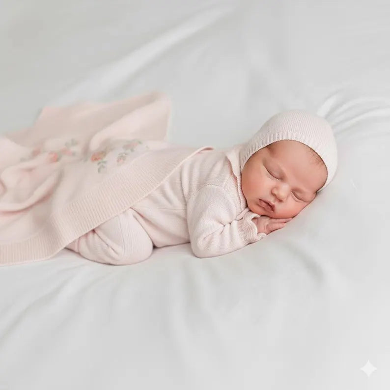 Kız Bebek Çiçek Nakışlı Kutulu 6’lı Yenidoğan Seti (0–3 Ay)